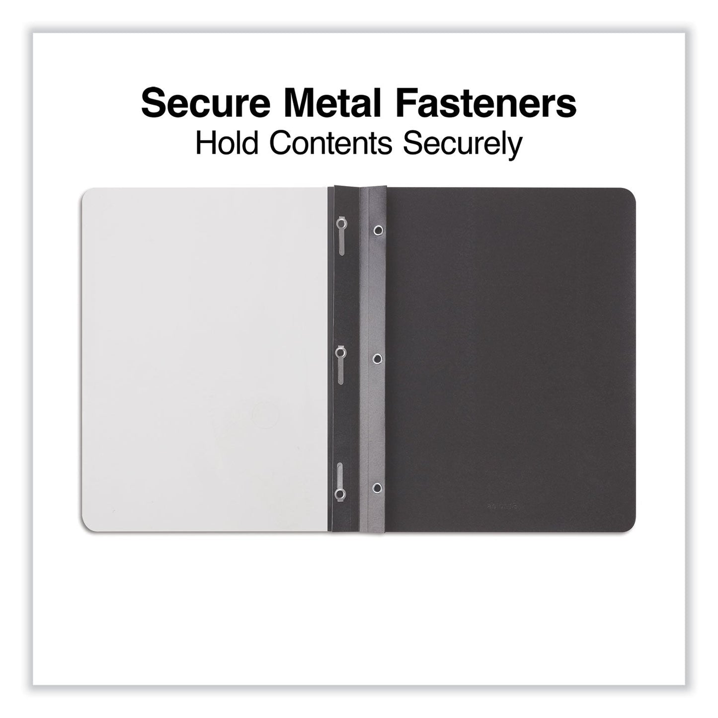 Universal Clear Front Report Cover with Fasteners, Three-Prong Fastener, 0.5" Capacity, 8.5 x 11, Clear/Black, 25/Box
