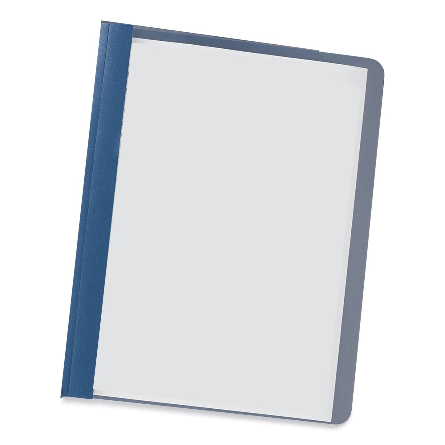 Universal Clear Front Report Cover, Prong Fastener, 0.5" Capacity, 8.5 x 11, Clear/Dark Blue, 25/Box