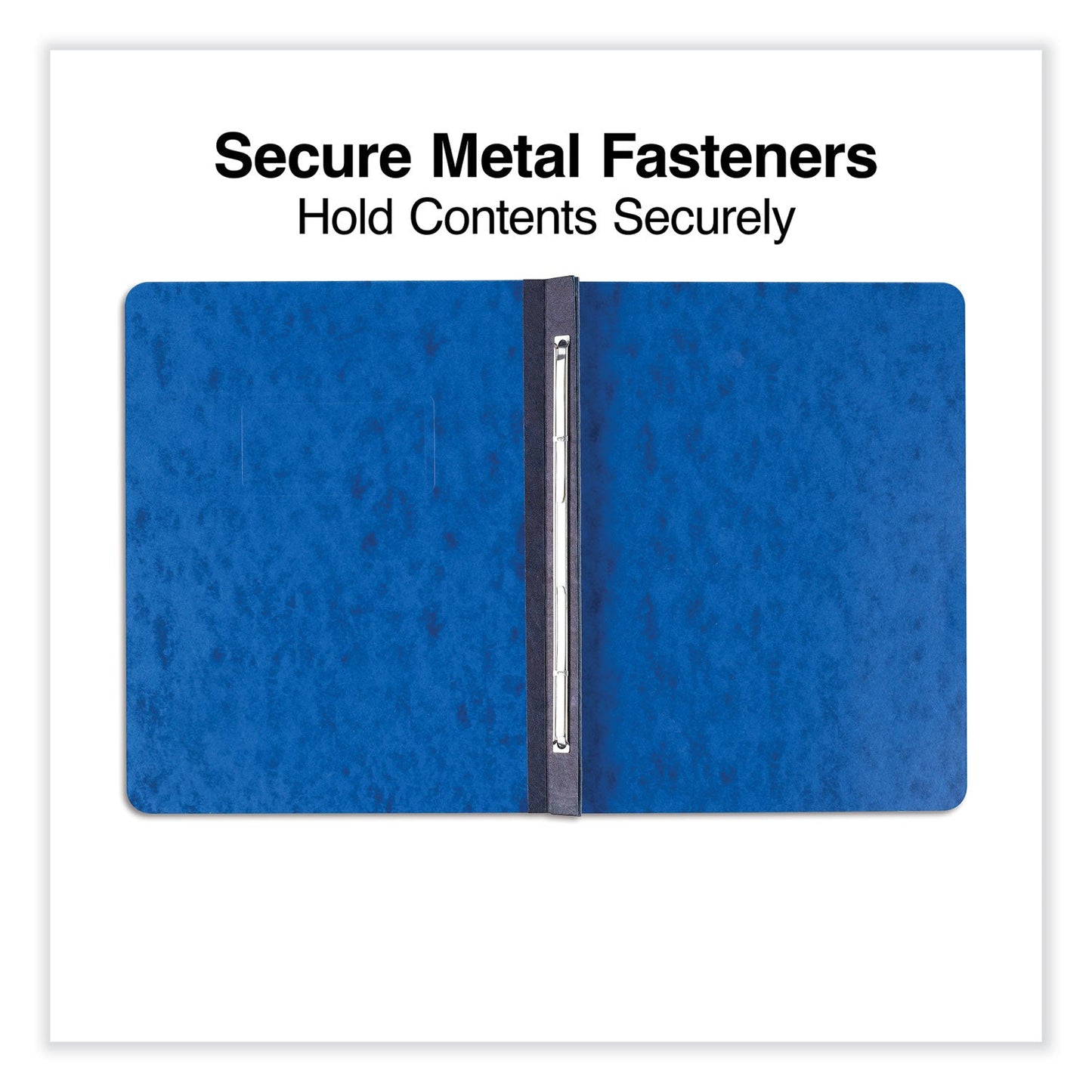 Universal Pressboard Report Cover, Two-Piece Prong Fastener, 3" Capacity, 8.5 x 11, Dark Blue/Dark Blue