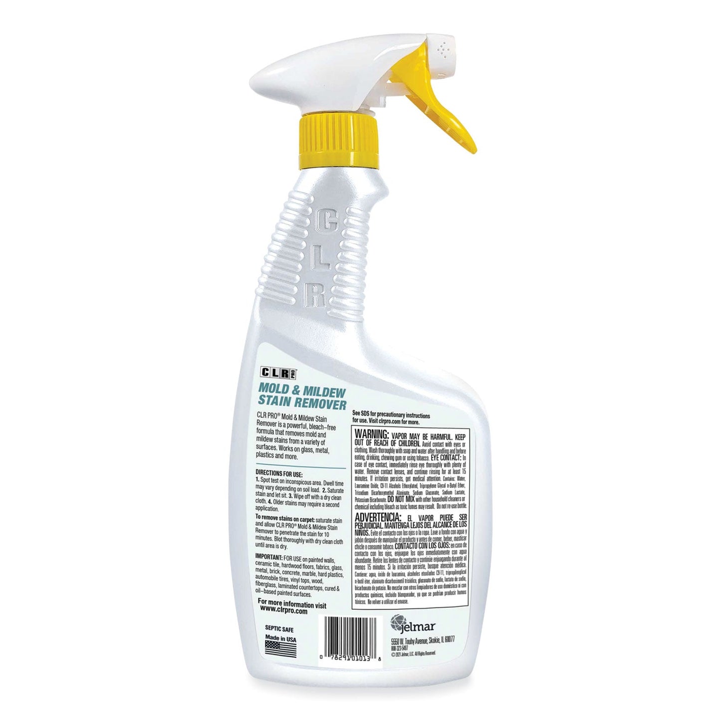 CLR PRO Mold and Mildew Stain Remover, 32 oz Spray Bottle, 6/Carton