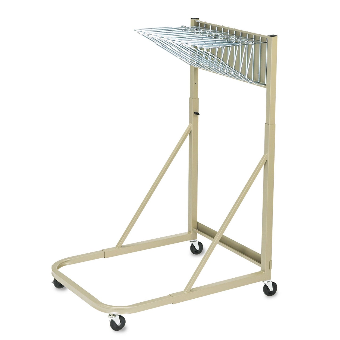Safco Steel Sheet File Mobile Rack, 12 Pivot Brackets, 27w x 37.5d x 61.5h, Sand