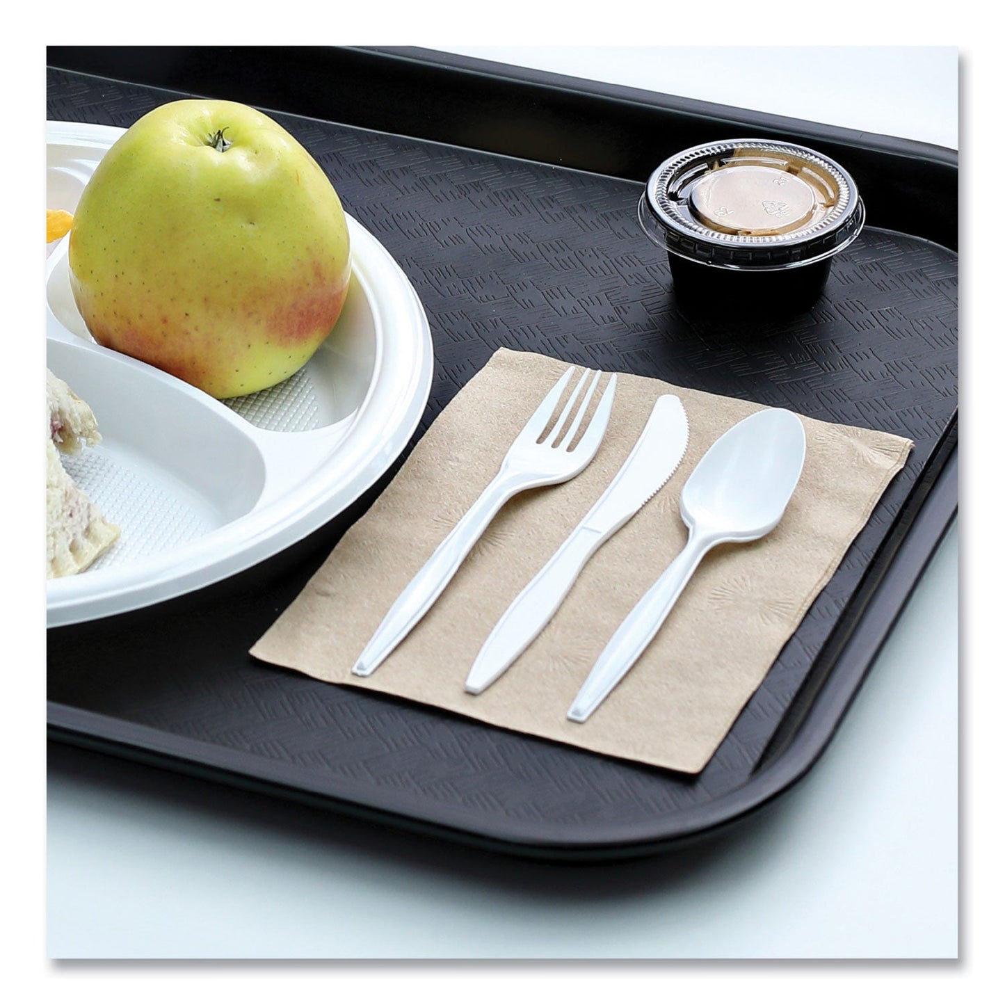 Boardwalk Mediumweight Wrapped Polypropylene Cutlery, Teaspoon, White, 1,000/Carton