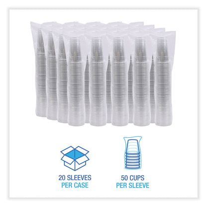 Boardwalk Clear Plastic Cold Cups, 24 oz, PET, 50 Cups/Sleeve, 12 Sleeves/Carton