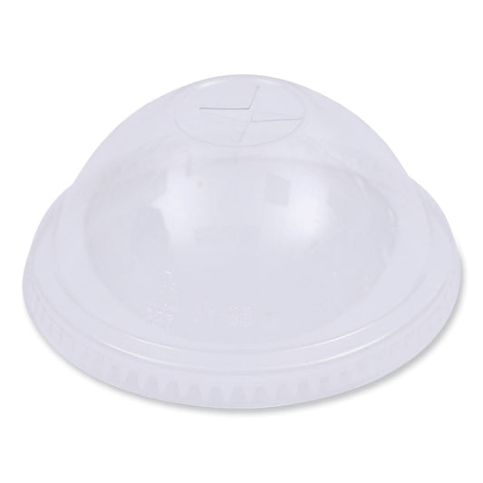 Boardwalk PET Cold Cup Dome Lids, Fits 16 oz to 24 oz Plastic Cups, Clear, 100 Lids/Sleeve, 10 Sleeves/Carton