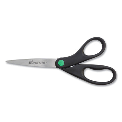 Westcott KleenEarth Scissors, 8" Long, 3.25" Cut Length, Black Straight Handle