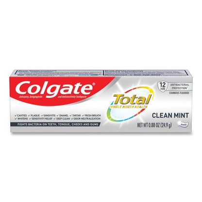 Colgate Total Toothpaste, Coolmint, 0.88 oz, 24/Carton