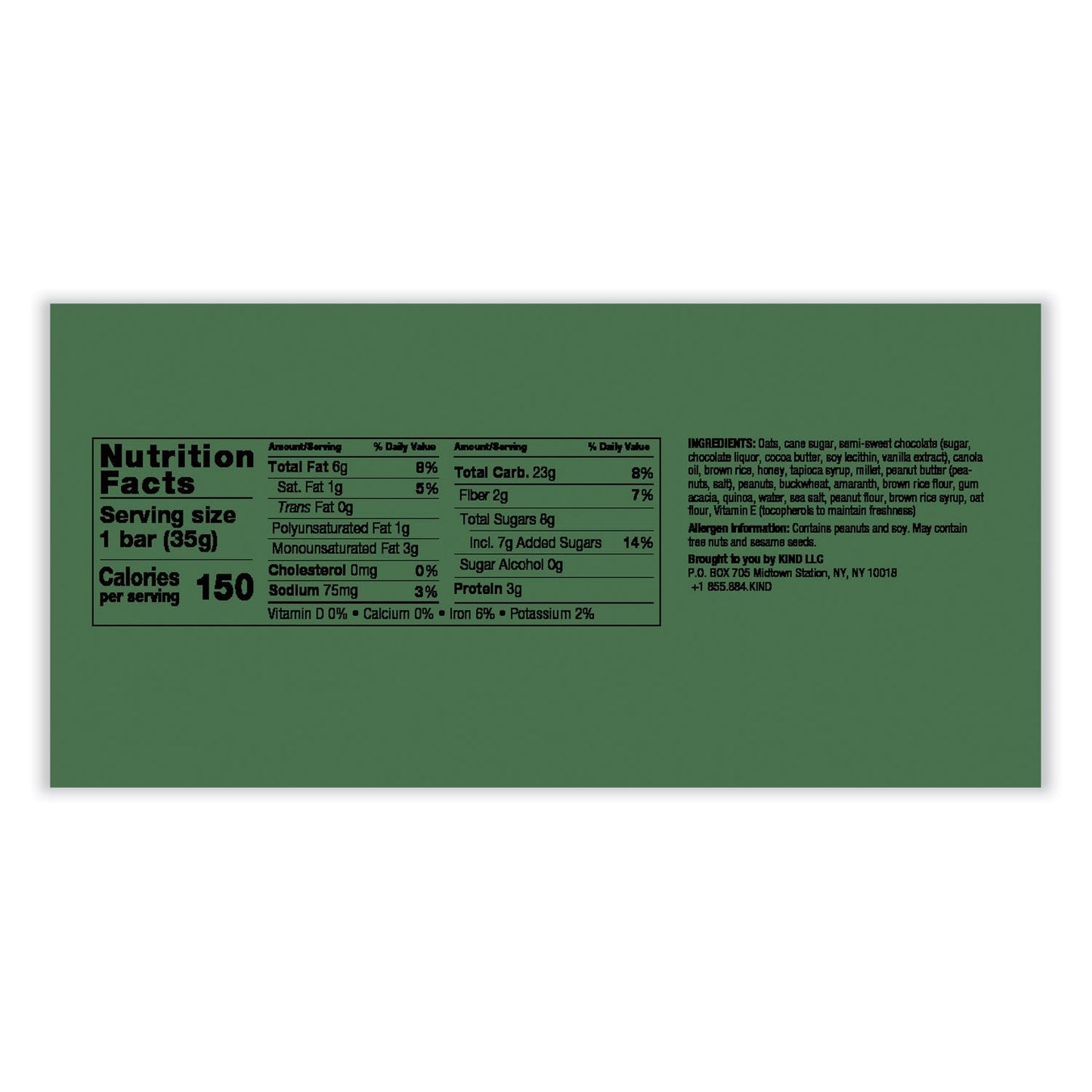 KIND Healthy Grains Bar, Peanut Butter Dark Chocolate, 1.2 oz, 12/Box