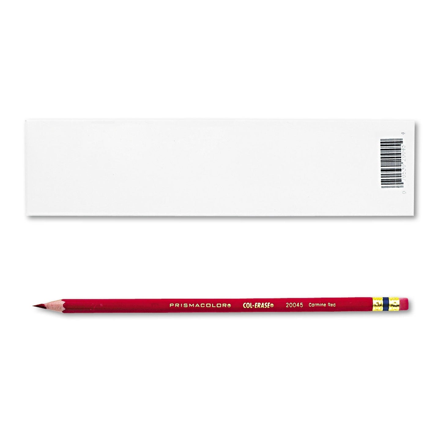 Prismacolor Col-Erase Pencil with Eraser, 0.7 mm, 2B (#1), Carmine Red Lead, Carmine Red Barrel, Dozen