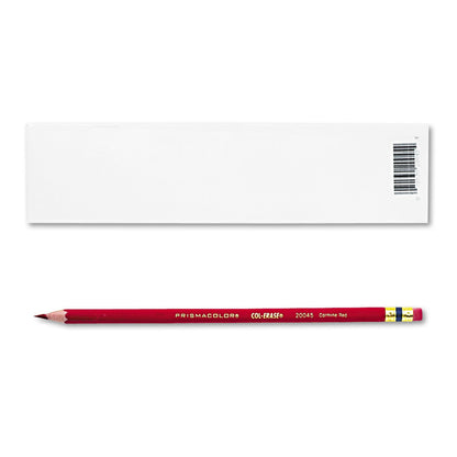 Prismacolor Col-Erase Pencil with Eraser, 0.7 mm, 2B (#1), Carmine Red Lead, Carmine Red Barrel, Dozen