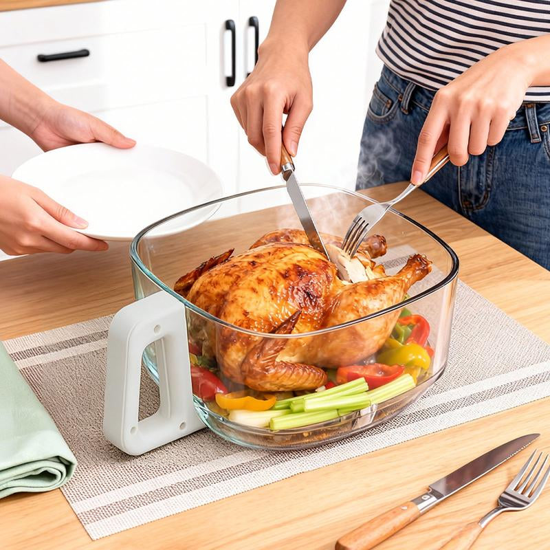 4.5 QT Glass Air Fryer - Pfas-Free & Dishwasher-Safe Basket, 8 Preset Touchscreen, 360° View Cooking, for Healthy Meals in Minutes - White