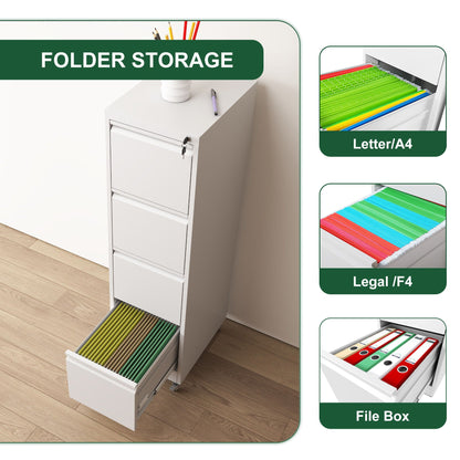 Drawer Metal Locking Vertical File Cabinet With Wheels Heavy Duty Lockable Storage