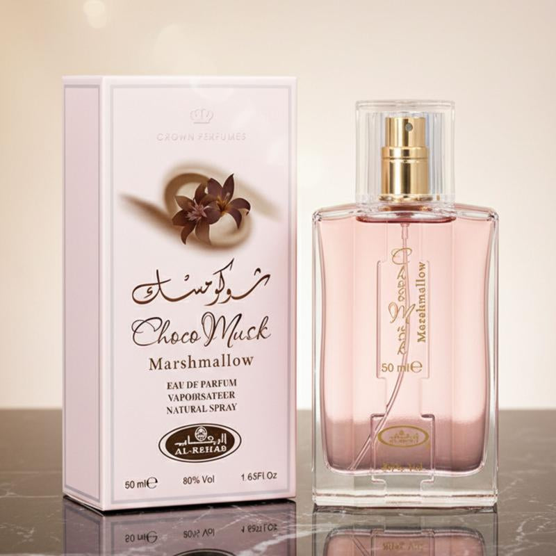 Choco Musk Marshmallow Perfume Spray - 50 Ml (1.65 Fl. Oz) by Al Rehab – Sweet Creamy Scent with Vanilla & Chocolate Notes, Long-Lasting Unisex Fragrance for Everyday Wear