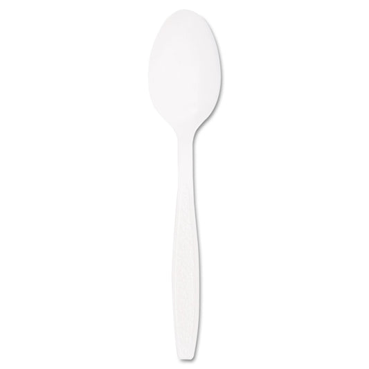 Dart Guildware Extra Heavyweight Plastic Teaspoons, White, 100/Box