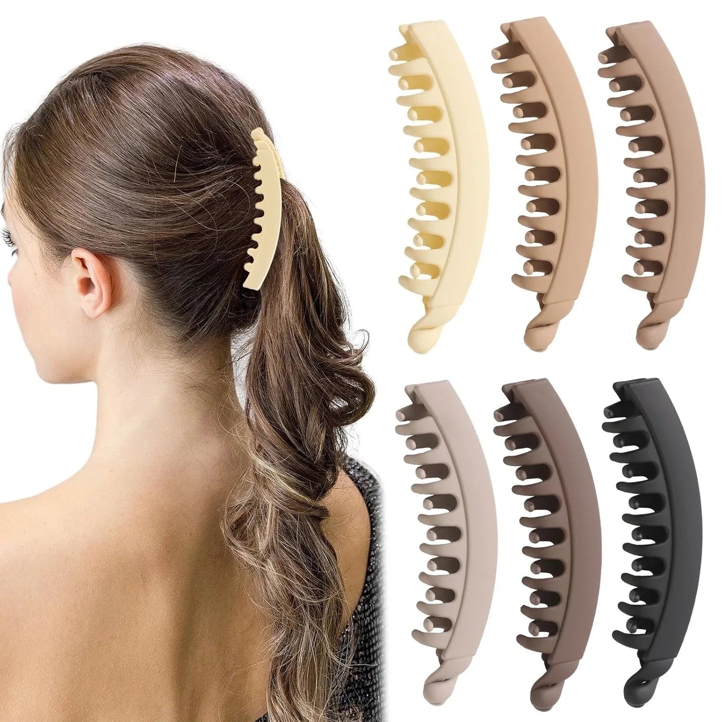 1/3/6Pcs Set of Large Banana Clips, with Ample Hair Output, Sturdy Ponytail Clip, High-End Twist Clip, Versatile for Daily Use