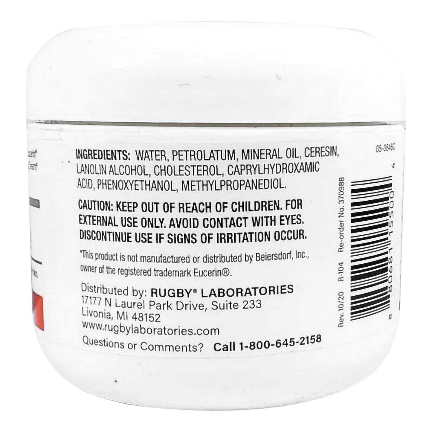 Hand and Body Moisturizer Minerin® 4 oz. Bottle Unscented Cream 80681015500