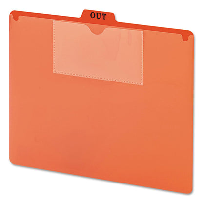 Smead Poly Out Guide, Two-Pocket Style, 1/5-Cut Top Tab, Out, 8.5 x 11, Red, 50/Box