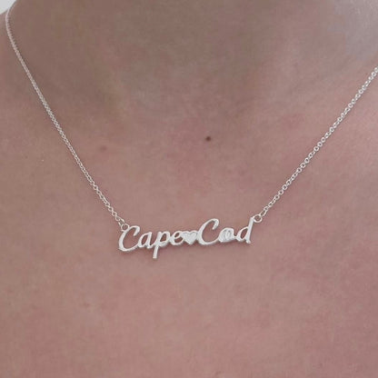 Dainty Cape Cod Script Necklace