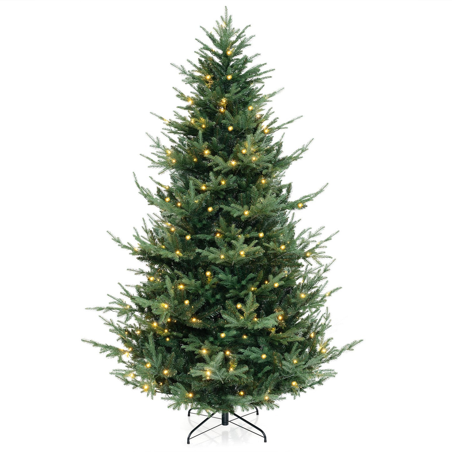 6 FT Pre-Lit Artificial Hinged Xmas Tree with 778 PVC and PE Branch Tips