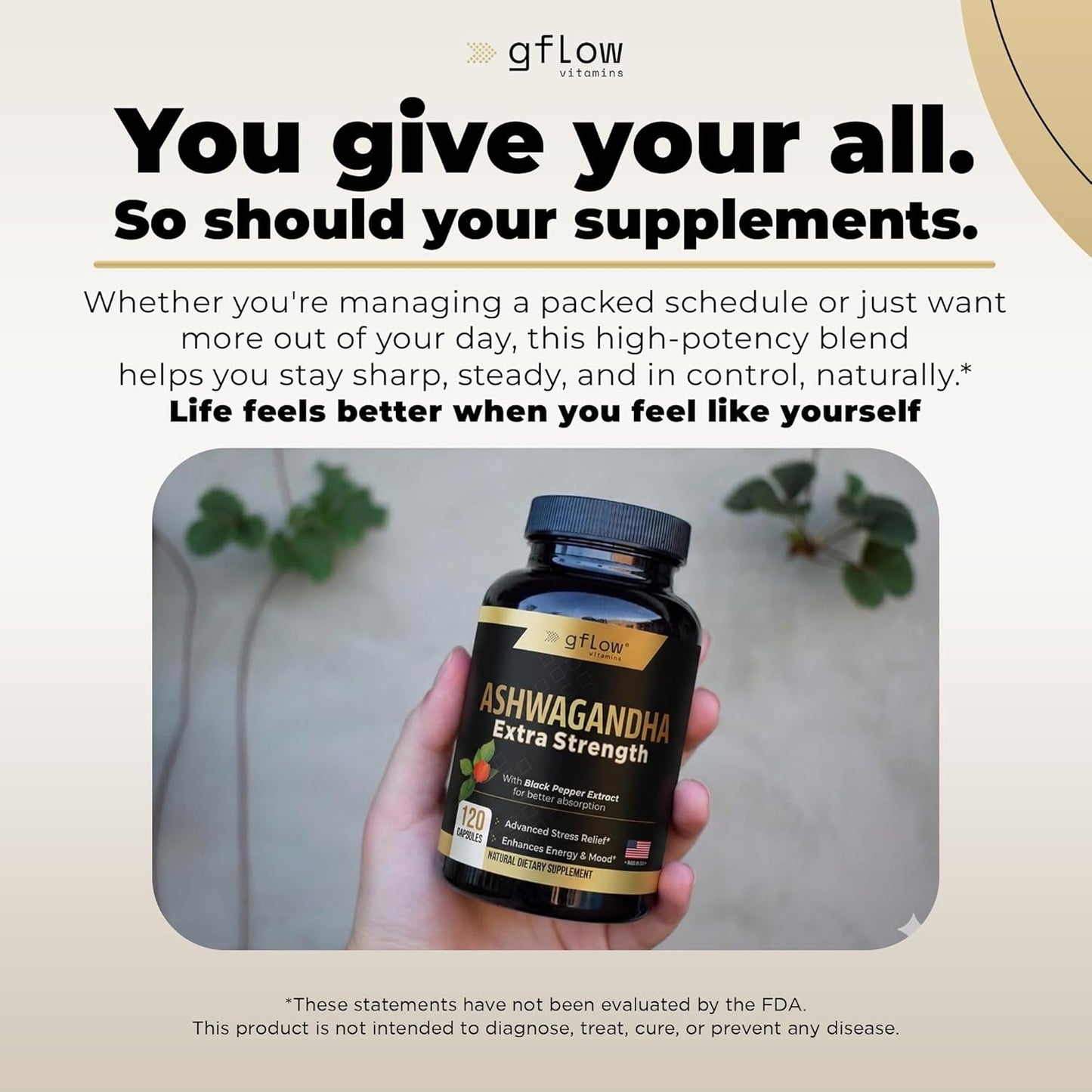 Ashwagandha Supplements for Women and Men | Sleep, Mood and Energy Support | Extra Strength, Vegan Friendly, Non-Gmo, Made in USA