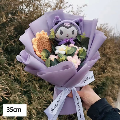 Hello Kitty Cartoon Plush Bouquet Anime Rose Flowers Doll Home Wedding Decoration Christmas Valentine'S Day Gift