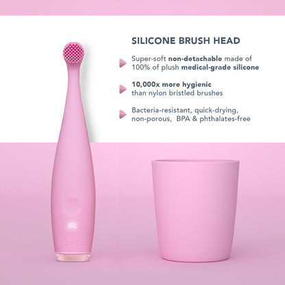 ISSA™ baby Soft Silicone Sonic Toothbrush, Pearl Pink Bunny F9878