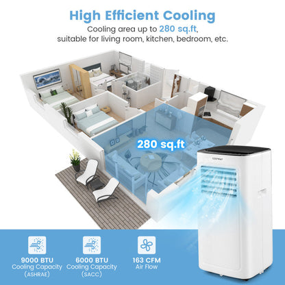 9000 BTU Portable AC w/ Timer