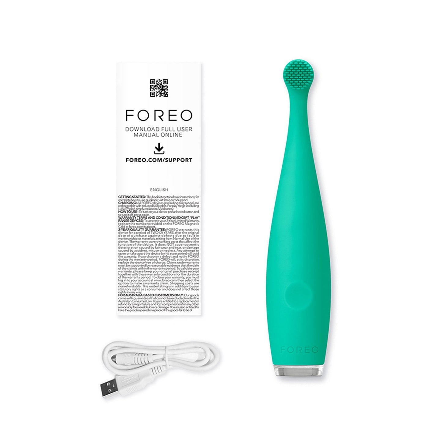 ISSA™ baby Soft Silicone Sonic Toothbrush, Kiwi Green Panda F9892