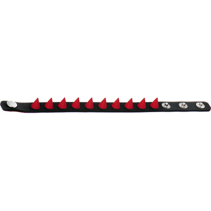 Red Rubber Spike Punk Cuff Bracelet