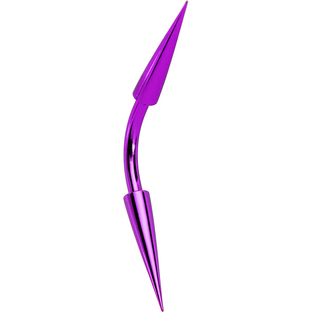 14G 3/8 Purple Anodized Titanium Curved Barbell