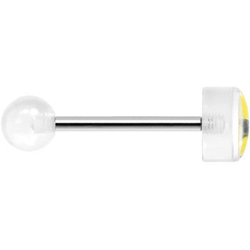 14G 5/8 Clear Acrylic Smiley Sunglasses Tongue Ring