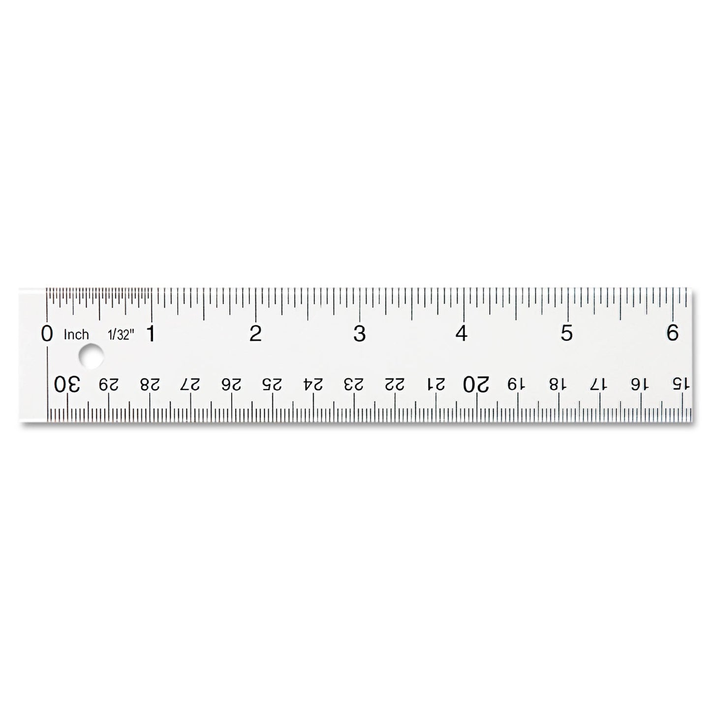 Westcott Clear Flexible Acrylic Ruler, Standard/Metric, 12" Long, Clear