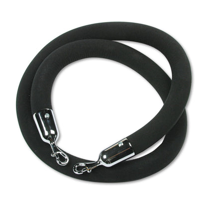 Tatco Crowd Control Rope, Velour, 6 ft, Black