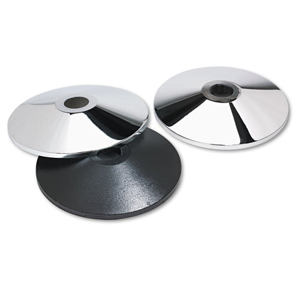 Tatco Adjusta-Tape Crowd Control Stanchion Base Only, Polished Aluminum, 14" Diameter, Silver, 2/Box