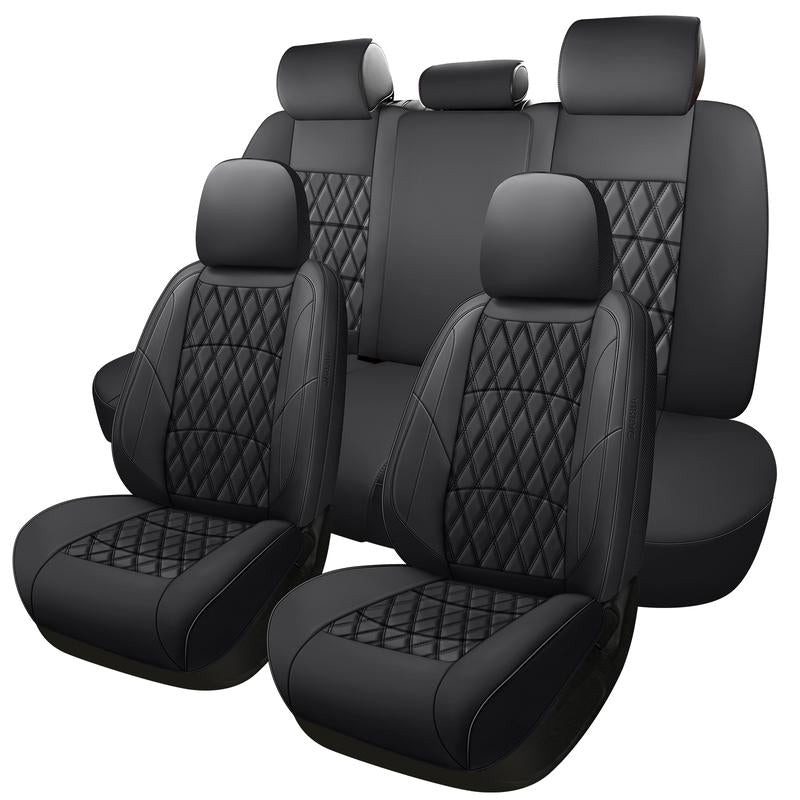 Leather Car Seat Covers,Universal Fit for Most Cars,Suvs and Sedans,Waterproof Luxury Leatherette Cushions, 5 Seats Protectors
