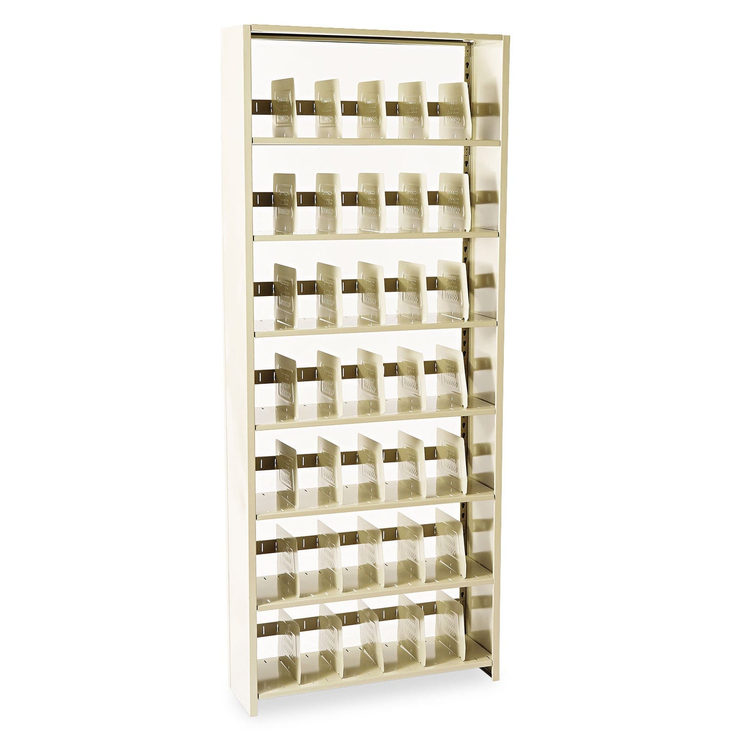 Tennsco Snap-Together Steel Seven-Shelf Closed Starter Set, 36w x 12d x 88h, Sand