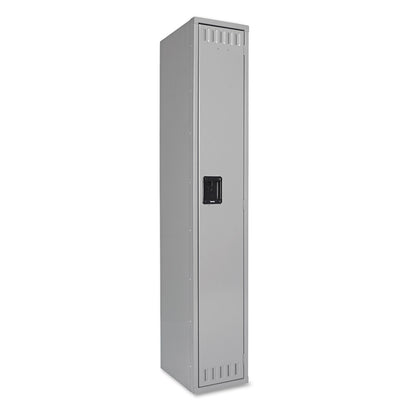 Tennsco Single-Tier Locker, One Locker with Hat Shelf and Coat Rod, 12" x 18" x 72", Medium Gray
