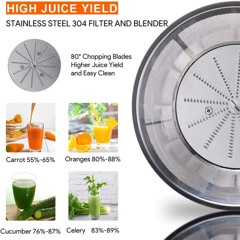 800W Multifunctional Centrifugal Juicer with Residue & Juice Separation Compact Design Efficient Juice Extraction Durable Structure for Fruits & Vegetables Ninja Chef Slow Masticating Cold Press