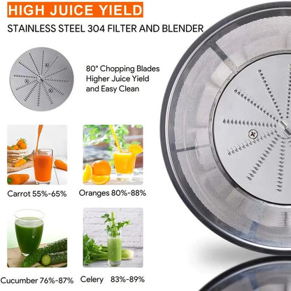 800W Multifunctional Centrifugal Juicer with Residue & Juice Separation Compact Design Efficient Juice Extraction Durable Structure for Fruits & Vegetables Ninja Chef Slow Masticating Cold Press