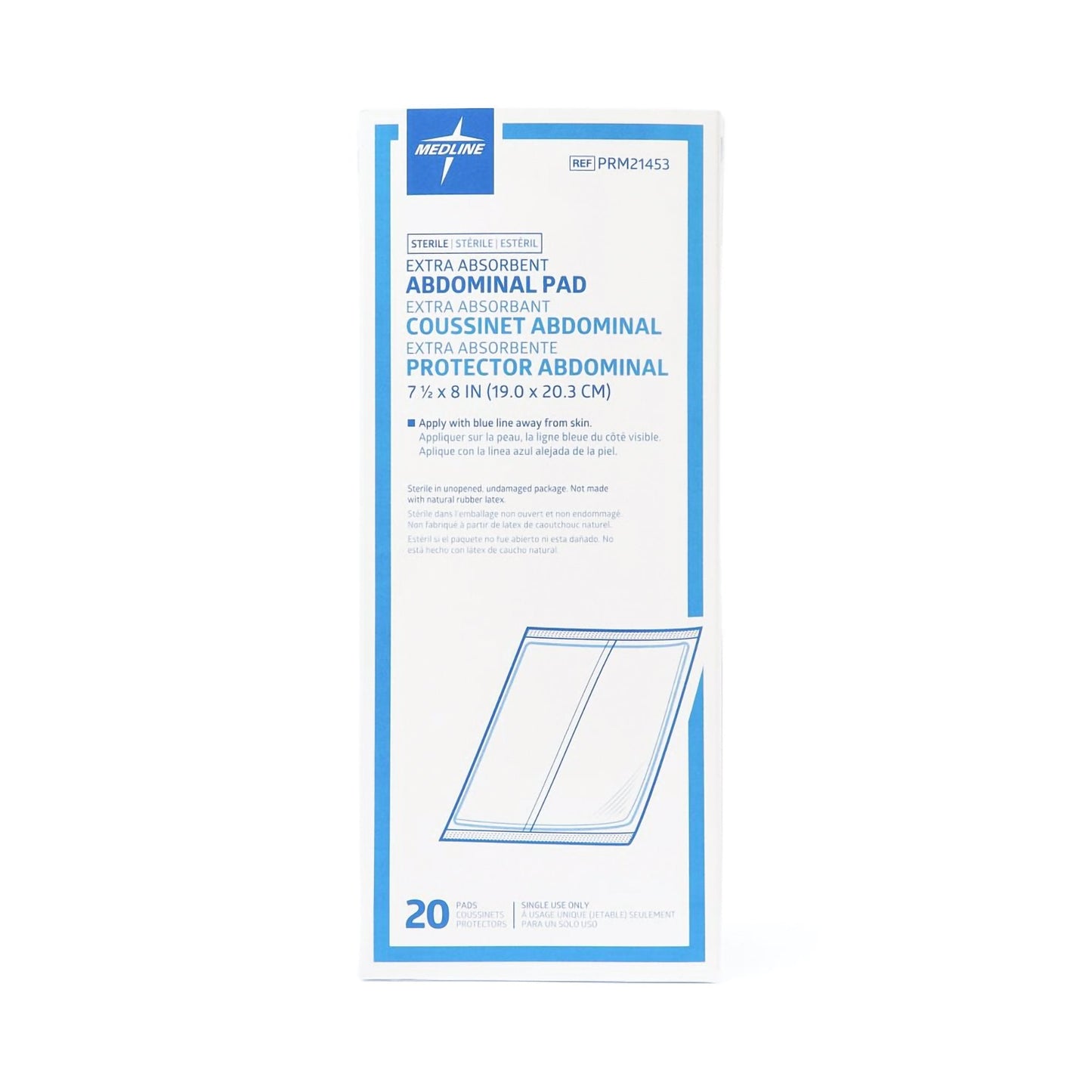 Caring® Abdominal Pad, 7-1/2 x 8 Inch PRM21453