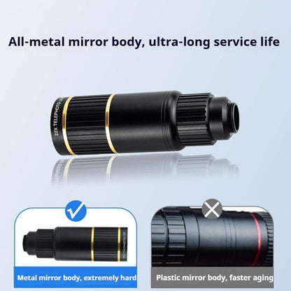 HD 22X Optical Zoom Mobile Phone Lens Universal Clip-On Telescope, Hunting, Camping, Mountaineering, Outdoor Fishing