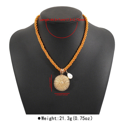 Ocean Wind Hand-knit Necklace