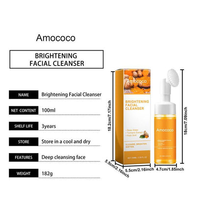 Deep Cleansing Turmeric Brightening Facial Cleanser for Oily Skin - Comforting Facial Wash for a Radiant Glow