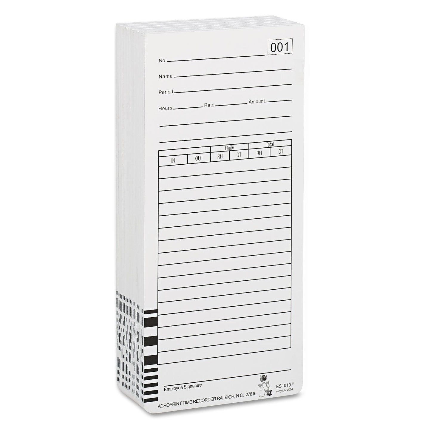 Acroprint Time Clock Cards for Acroprint ES1000, Two Sides, 3.5 x 7, 100/Pack