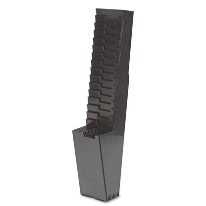 Acroprint Time Card Rack, 25 Pockets, Plastic, Black