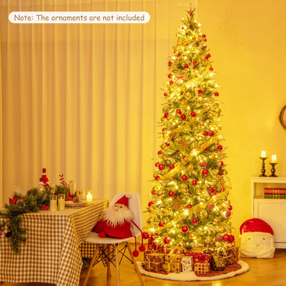6/7.5/9 Feet Pre-Lit Artificial Christmas Tree Snow Flocked Hinged