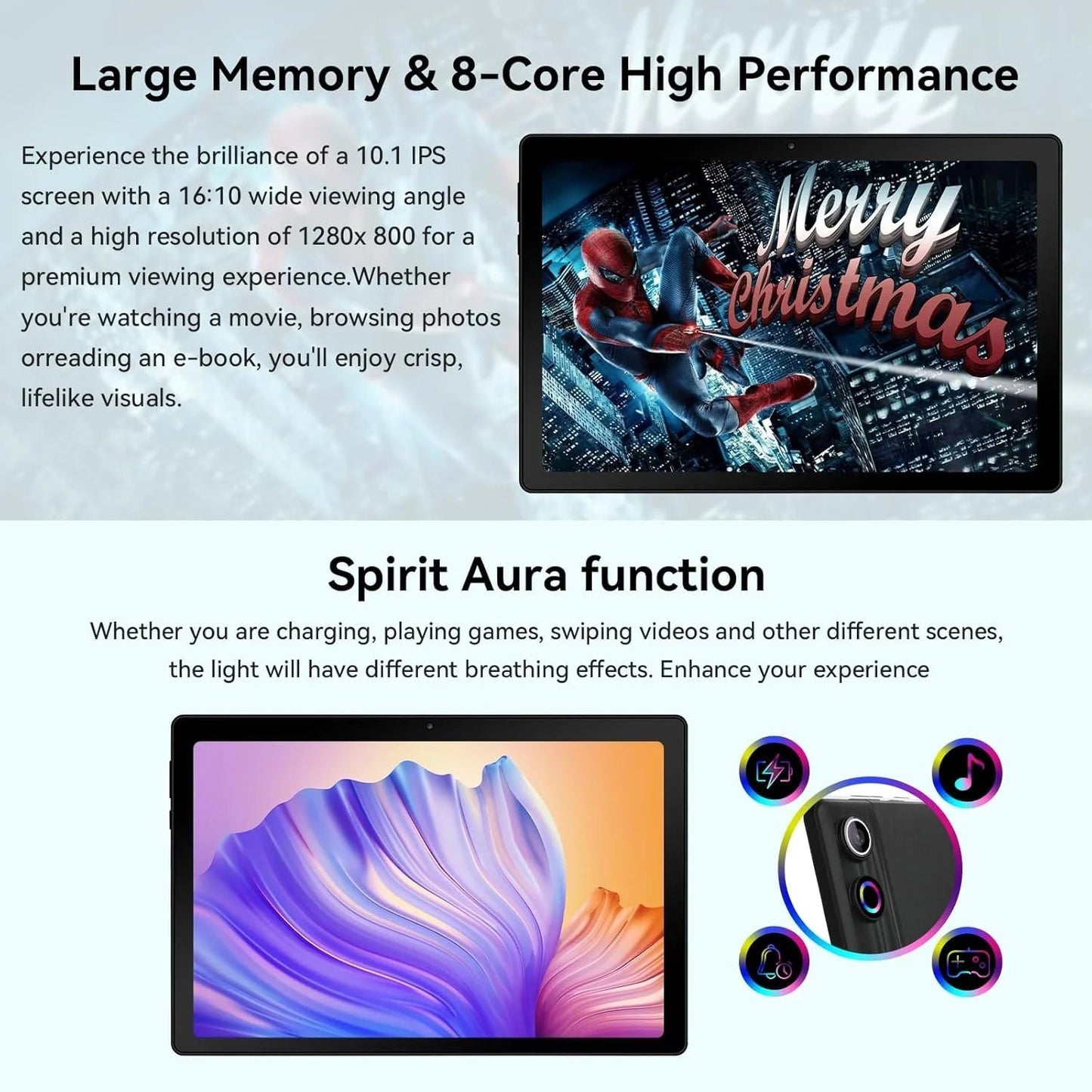 Android 14 Tablet with Rechargeable Stereo Speaker Audio Base, 10 Inch Tablet with HD IPS Touch Screen, Otca-Core, 14GB RAM 64GB ROM 1T Expand, Wi-Fi 6, BT 5.3, Dual Camera, Google Tablet