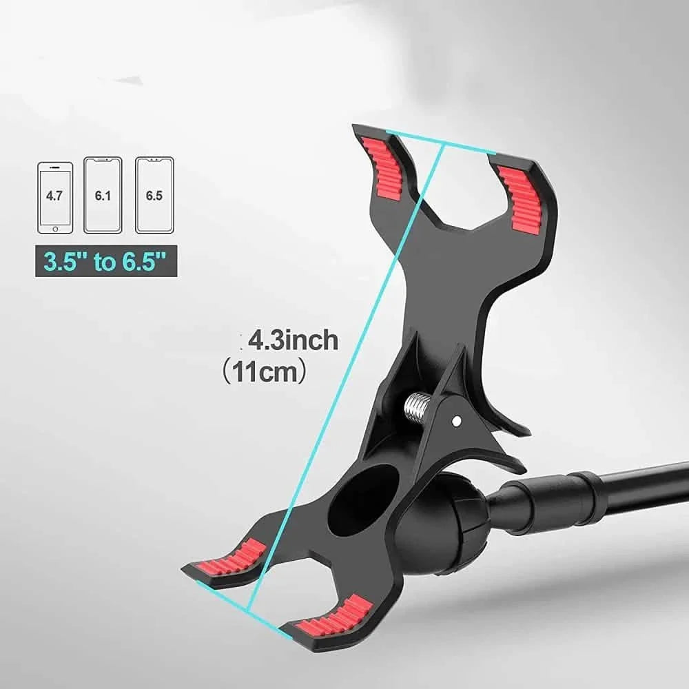 360° Rotating Universal Phone Stand with Flexible Spiral Base for Lazy Browsing