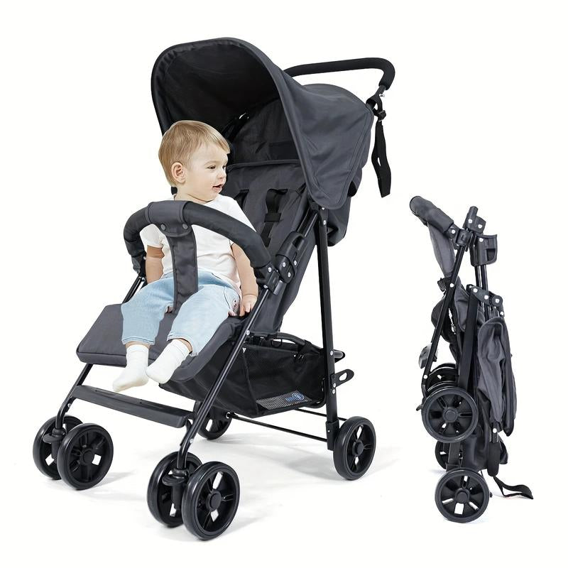 Lightweight Multi-Purpose Stroller - Modular Blackstroller, Stroller Toys,Modular Black Stroller, Babys Trollerwagon, Single Stroller,Multi-Position Recline, Summerventilation, Daily Use Everyday Stroller