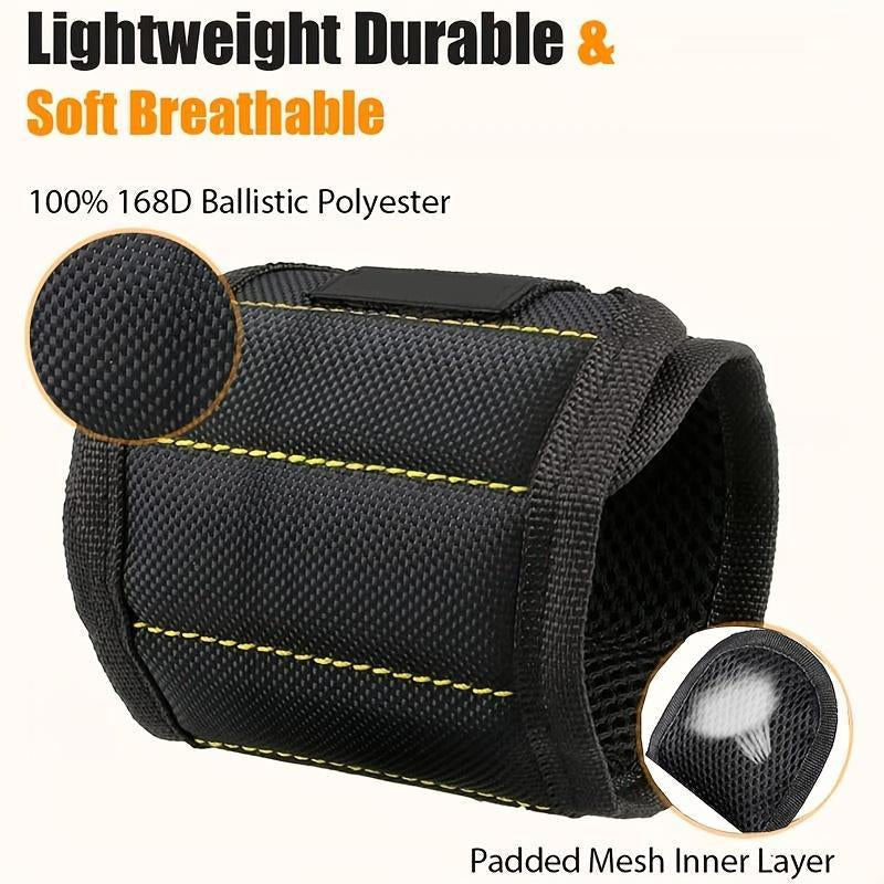 Magnetic Wristband, Adjustable Breathable Tools Storage Armband, Wrist Magnet Screw Holder, Magnetic Wrist Strap for Holding Tools, Screws, Nails, Bolts, Drilling Bits, Tool Pockets