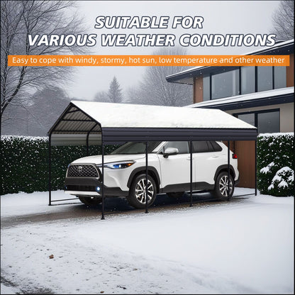 Heavy Duty Carport With Galvanized Roof And Enhanced Base - Anthracite